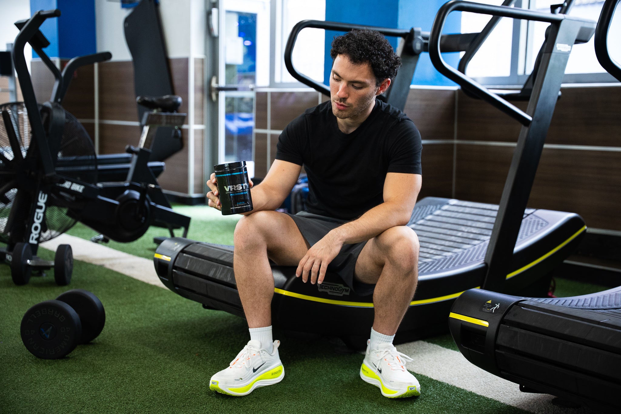 VRSTY Pre Workout staged during cardio training